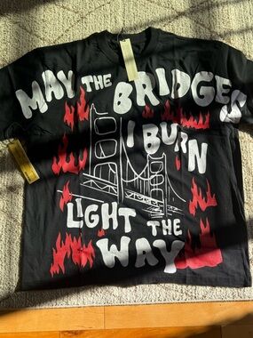 Reason Light The Way Brooklyn Bridge Graphic T-Shirt Black Men’s L NWT